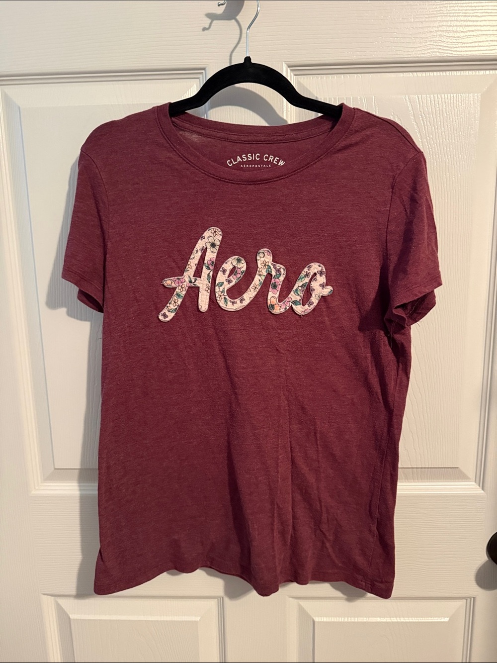 Aeropostale Floral Script Tee - Maroon